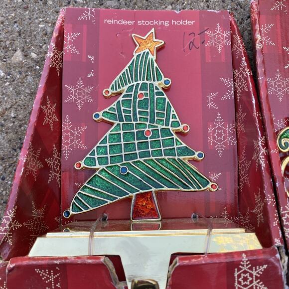 Christmas Reindeer Stocking Holders Lot Of 2 - Picture 2 of 6